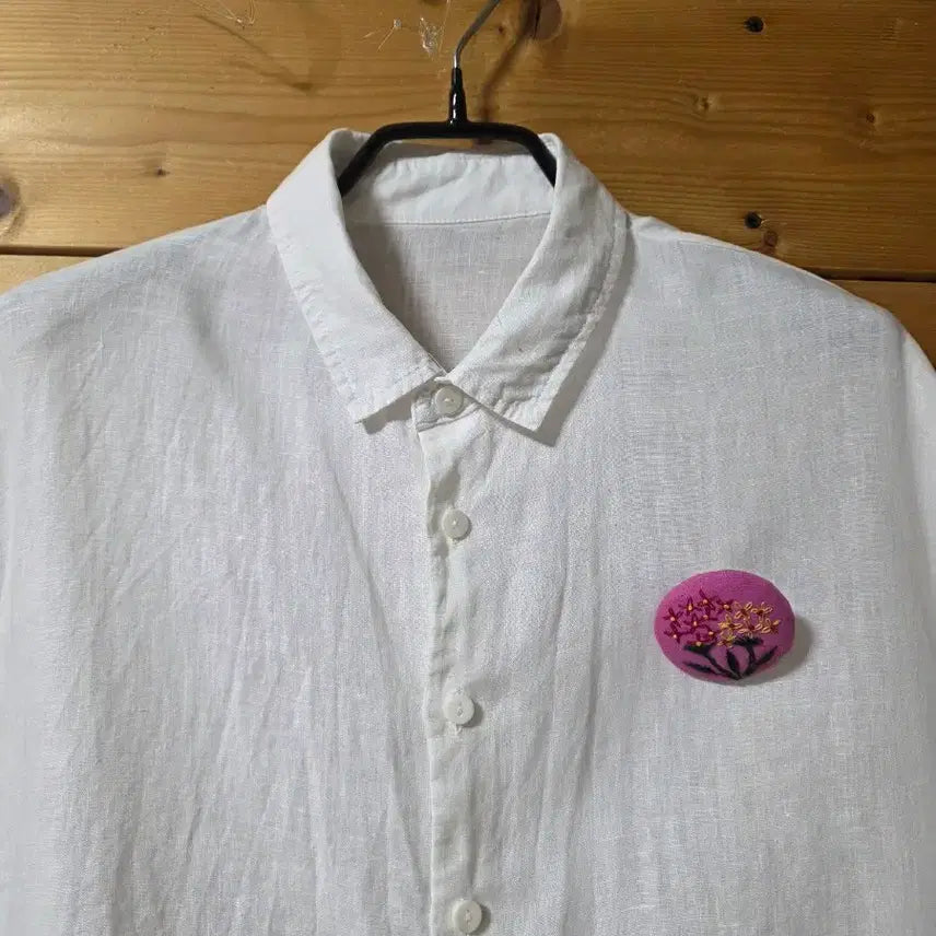[BUNJANG] 100% Linen Side Ruched Shirt / 마100% 허리옆셔링셔츠. (코사지 코디용입니다