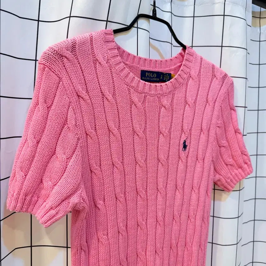 [BUNJANG] Polo Pink Short Sleeve Knit Top / 폴로 신형 반팔니트 핑크