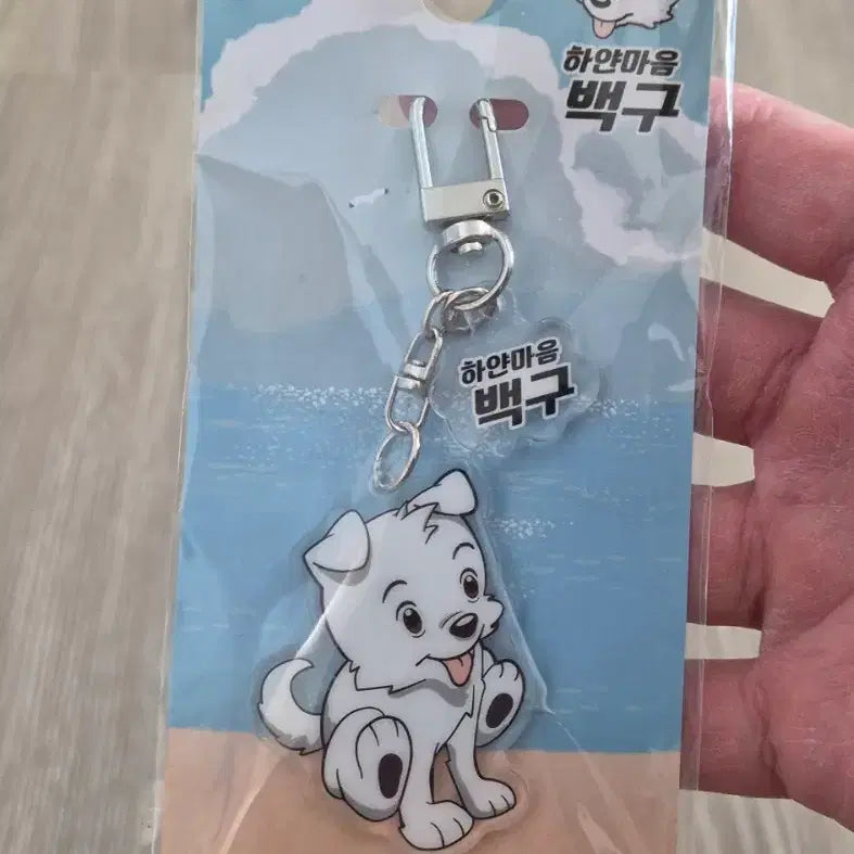 [BUNJANG] White Heart Baekgu Keyring / 하얀마음 백구 키링 미개봉 팝니다.