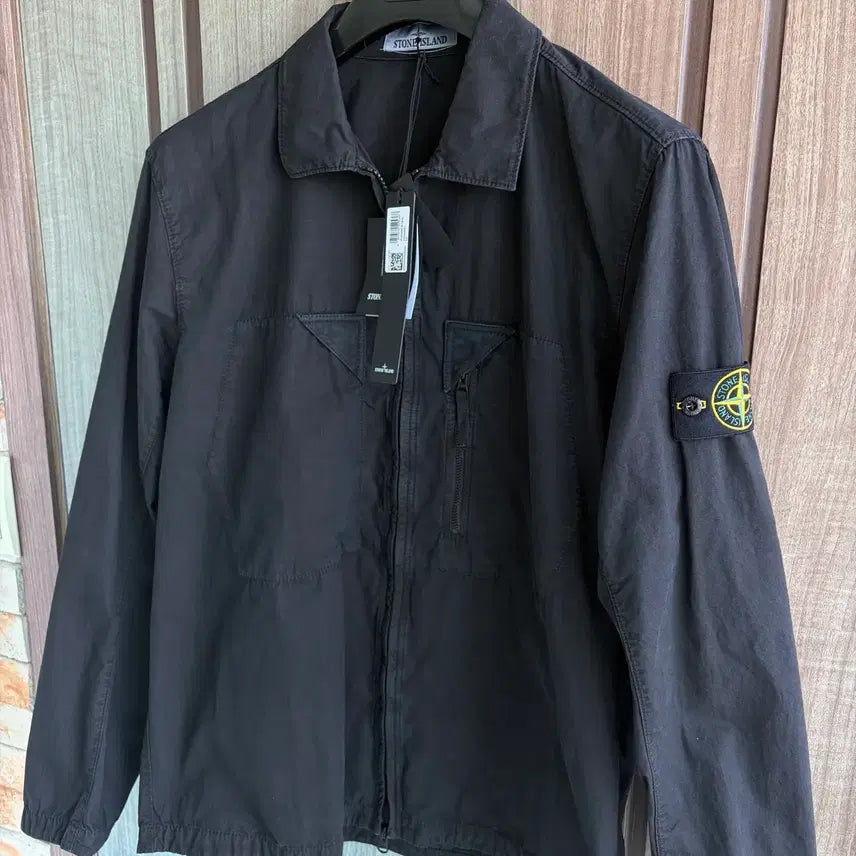 [BUNJANG] Stone Island Old Treatment Overshirt Black (XL) / 새상품(XL)스톤아일랜드 올드 트리트먼트 오버셔츠 블랙