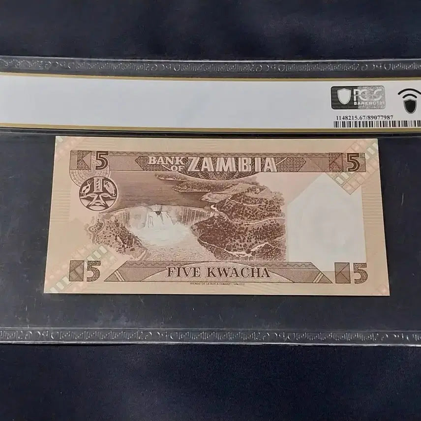 [BUNJANG] Zambia 5 Kwacha (1980) PCGS 67PPQ Banknote / 1980년 잠비아 5콰차 PCGS 67PPQ 화폐