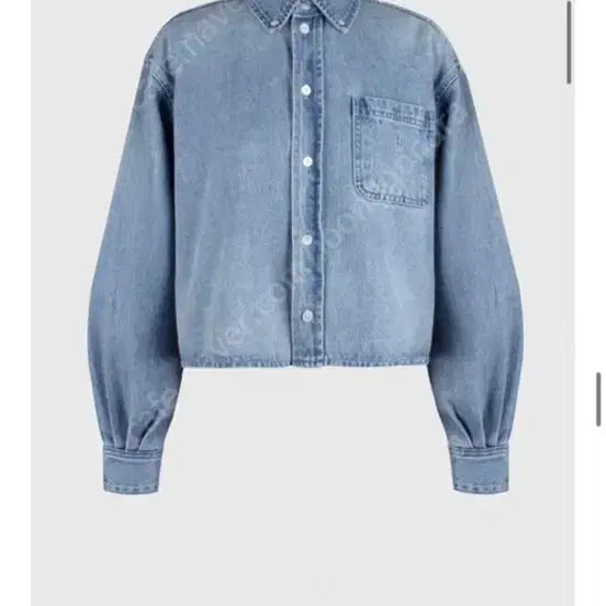 [BUNJANG] Asang Crop Denim Shirt / 아상 크롭 데님 청남방 셔츠