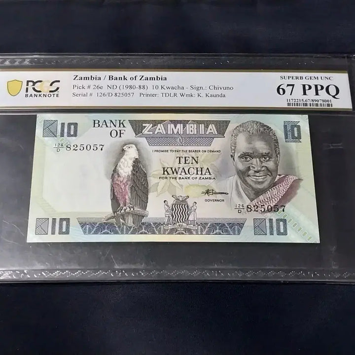 [BUNJANG] Zambia 10 Kwacha (1980) Coin / 1980년 잠비아 10콰차 PCGS 67PPQ 화폐