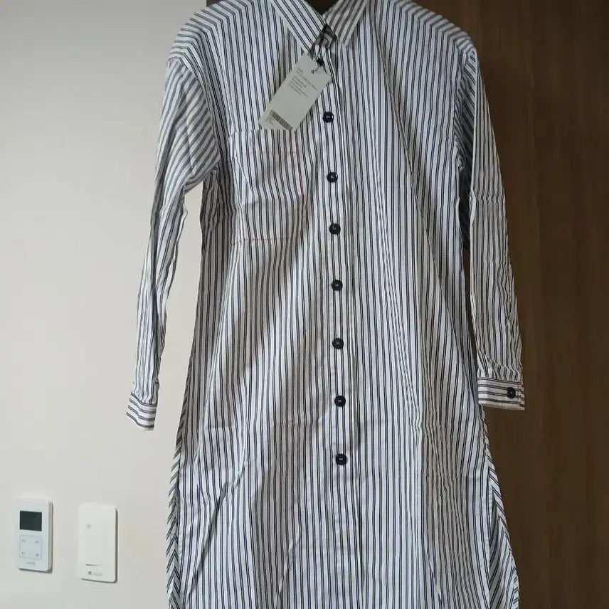 [BUNJANG] Sandro Stripe Long Shirt Dress / 산드로스트라이프 롱 셔츠 원피스