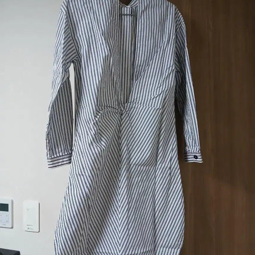 [BUNJANG] Sandro Stripe Long Shirt Dress / 산드로스트라이프 롱 셔츠 원피스