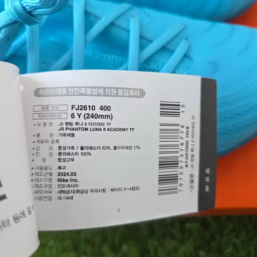 [BUNJANG] Nike Kids Futsal Shoes Blue / 나이키 키즈 풋살화 축구화 터프화 블루 새상품