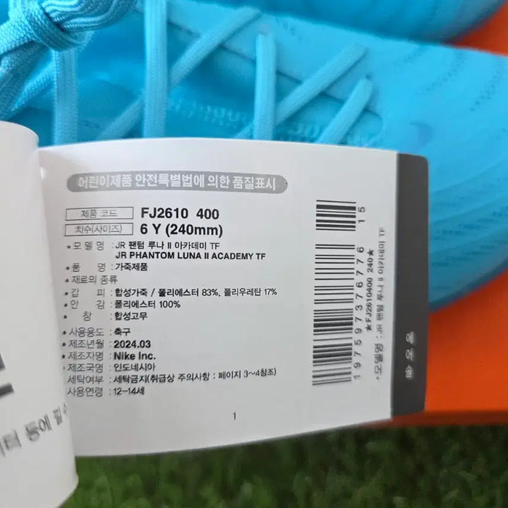[BUNJANG] Nike Kids Futsal Shoes Blue / 나이키 키즈 풋살화 축구화 터프화 블루 새상품