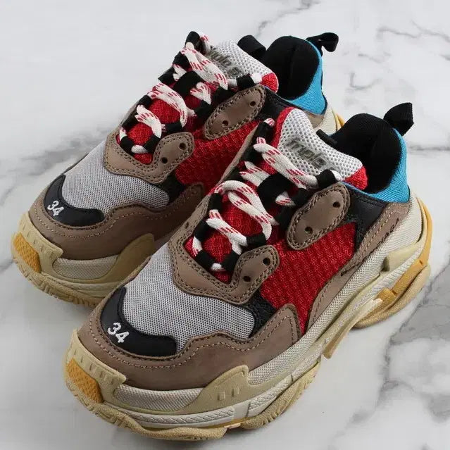 [BUNJANG] Balenciaga Triple S Sneakers Multi 34 (210) / 발렌시아가 트리플S 스니커즈 멀티 34(210)