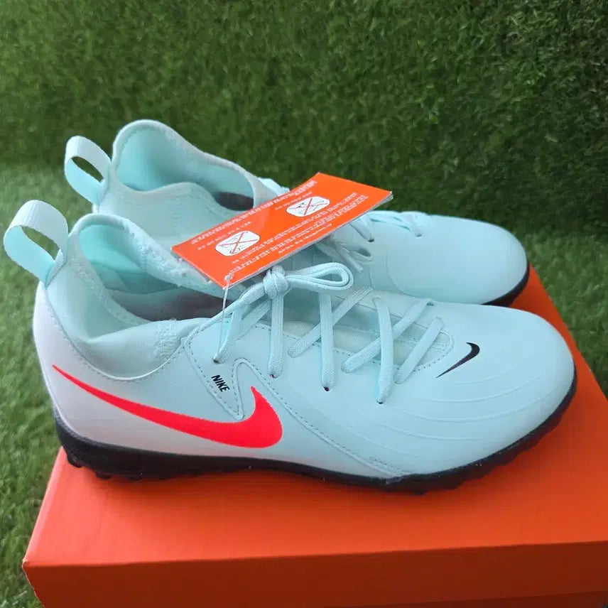 [BUNJANG] Nike Kids Futsal Shoes Mint/Orange Swoosh / 나이키 키즈 풋살화 축구화 민트/오렌지 스우시