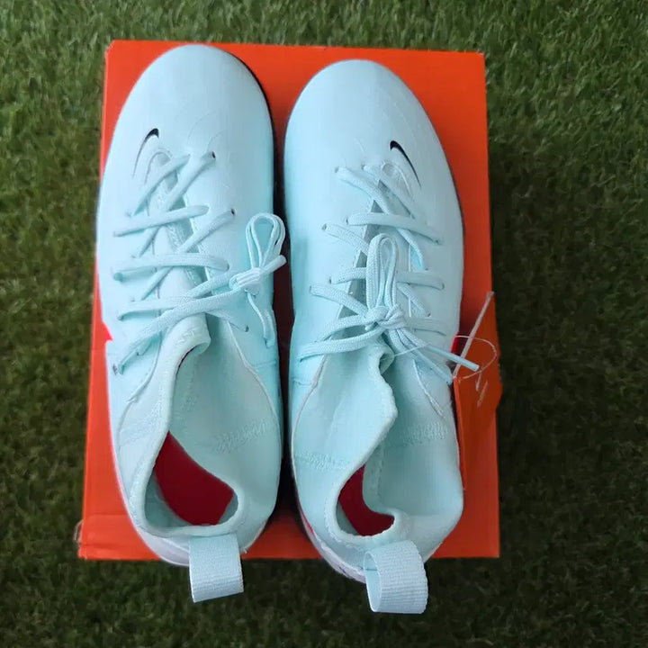[BUNJANG] Nike Kids Futsal Shoes Mint/Orange Swoosh / 나이키 키즈 풋살화 축구화 민트/오렌지 스우시