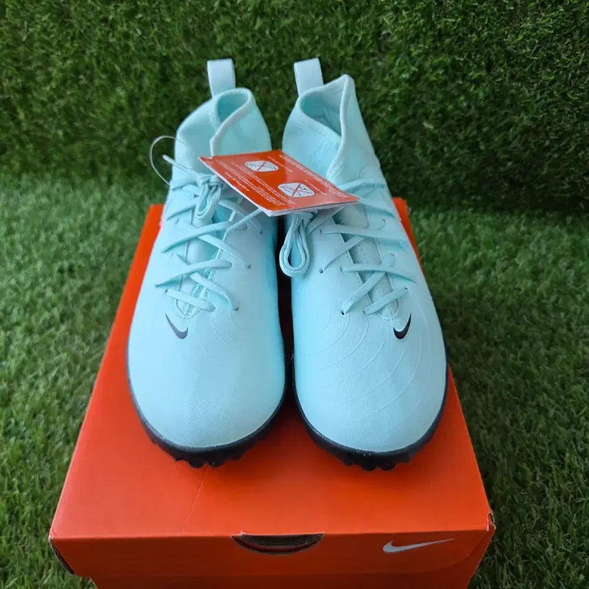 [BUNJANG] Nike Kids Futsal Shoes Mint/Orange Swoosh / 나이키 키즈 풋살화 축구화 민트/오렌지 스우시