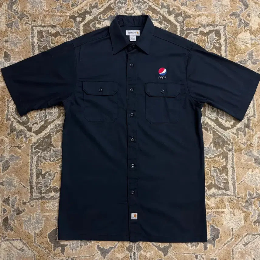 [BUNJANG] Carhartt x Pepsi S223 Archive Workshirt (Navy, M) / [칼하트] 펩시 자수 로고 S223 아카이브 워크셔츠 M