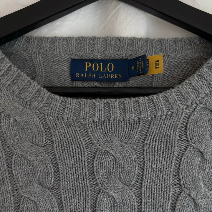 [BUNJANG] Polo Ralph Lauren Cable Knit Sweater Grey M / (정품) 폴로 랄프 로렌 케이블 니트 그레이 M사이즈