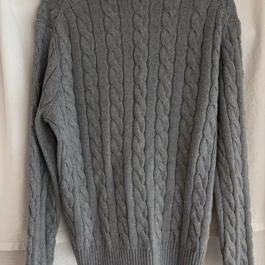 [BUNJANG] Polo Ralph Lauren Cable Knit Sweater Grey M / (정품) 폴로 랄프 로렌 케이블 니트 그레이 M사이즈