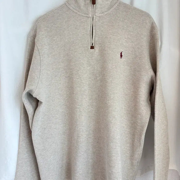 [BUNJANG] Polo Ralph Lauren Cotton Half Zip Knit Oatmeal M (100) / (정품) 폴로 랄프 로렌 코튼 하프 집업 니트 오트밀 M(100)