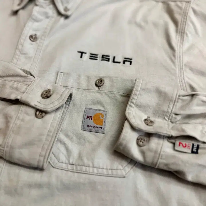 [BUNJANG] Carhartt x Tesla 2019 Fremont Factory Engineer Issued FR Work Shirt (L) / [칼하트x테슬라] 19 팩토리 엔지니어 지급용 FR 워크 셔츠 (L)