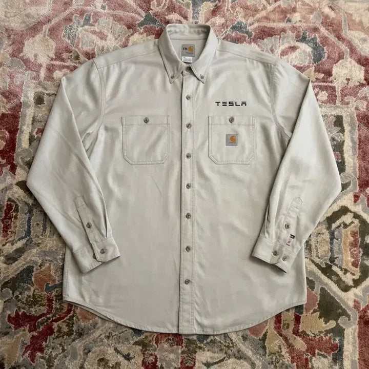 [BUNJANG] Carhartt x Tesla 2019 Fremont Factory Engineer Issued FR Work Shirt (L) / [칼하트x테슬라] 19 팩토리 엔지니어 지급용 FR 워크 셔츠 (L)