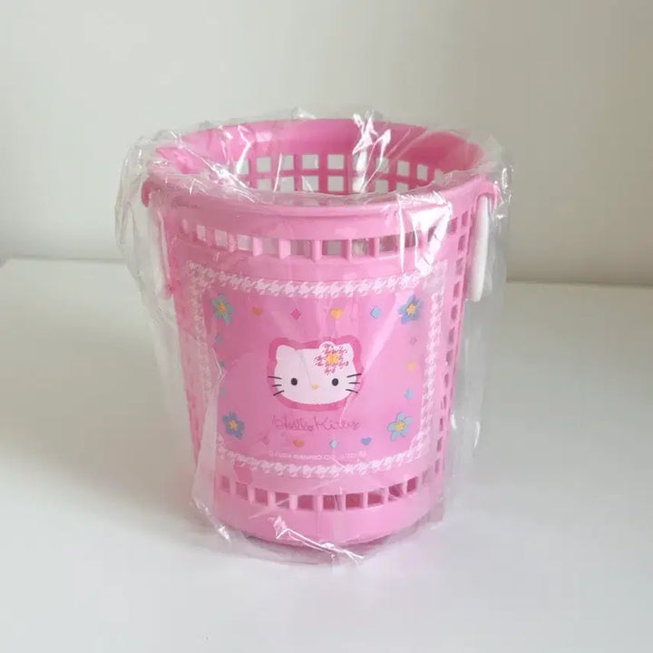 [SOLD OUT] 헬로키티 핑크 수납 바스켓 정리함 연필꽂이 새상품 희귀