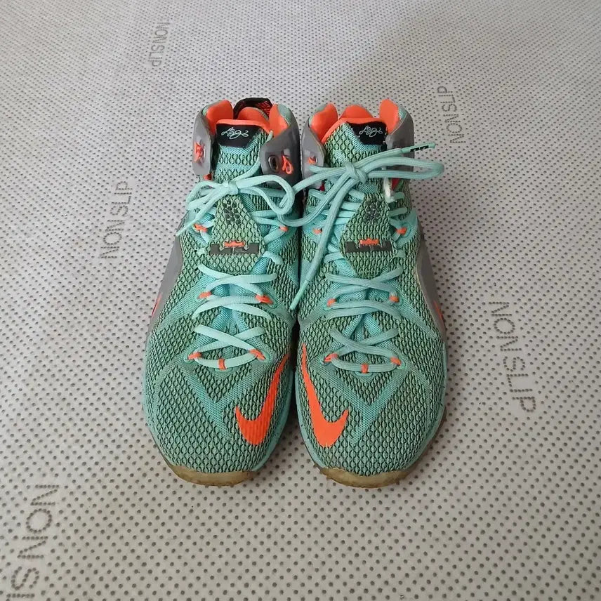 [BUNJANG] Nike LeBron 12 Basketball Shoes Mint/Orange / 나이키 르브론 12 농구화 민트/오렌지