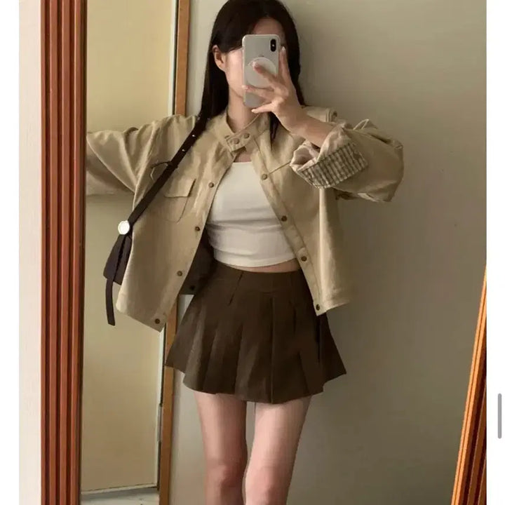 [BUNJANG] Raonne Clara Mini Skirt Brown S / 라온느 클라 미니 스커트 브라운 S