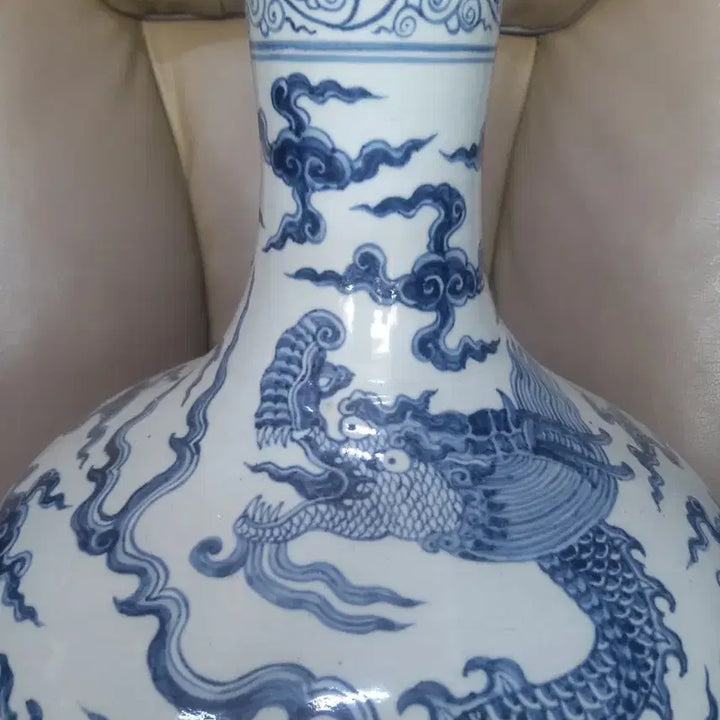 [BUNJANG] Ming Dynasty Yongle Period Cloud and Dragon Pattern Celestial Globe Vase / 명나라.영락제기물/운룡문.천구병.