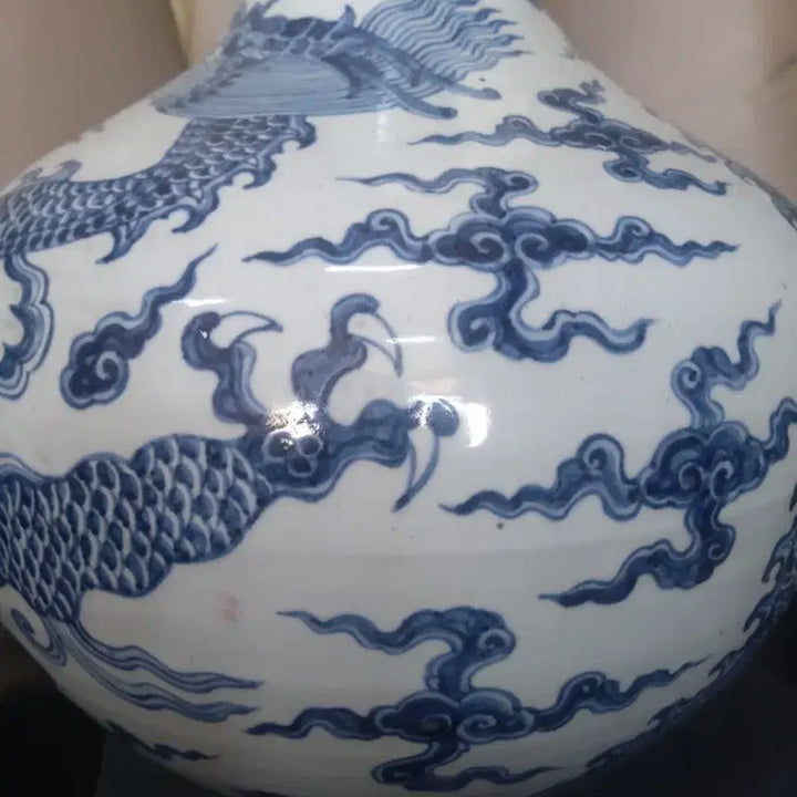 [BUNJANG] Ming Dynasty Yongle Period Cloud and Dragon Pattern Celestial Globe Vase / 명나라.영락제기물/운룡문.천구병.
