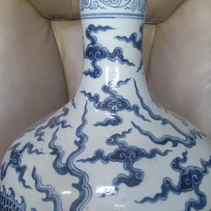 [BUNJANG] Ming Dynasty Yongle Period Cloud and Dragon Pattern Celestial Globe Vase / 명나라.영락제기물/운룡문.천구병.