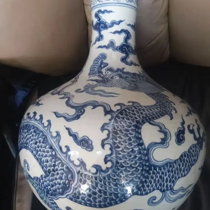 [BUNJANG] Ming Dynasty Yongle Period Cloud and Dragon Pattern Celestial Globe Vase / 명나라.영락제기물/운룡문.천구병.