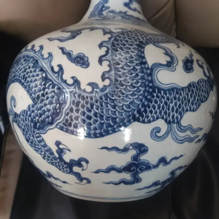 [BUNJANG] Ming Dynasty Yongle Period Cloud and Dragon Pattern Celestial Globe Vase / 명나라.영락제기물/운룡문.천구병.