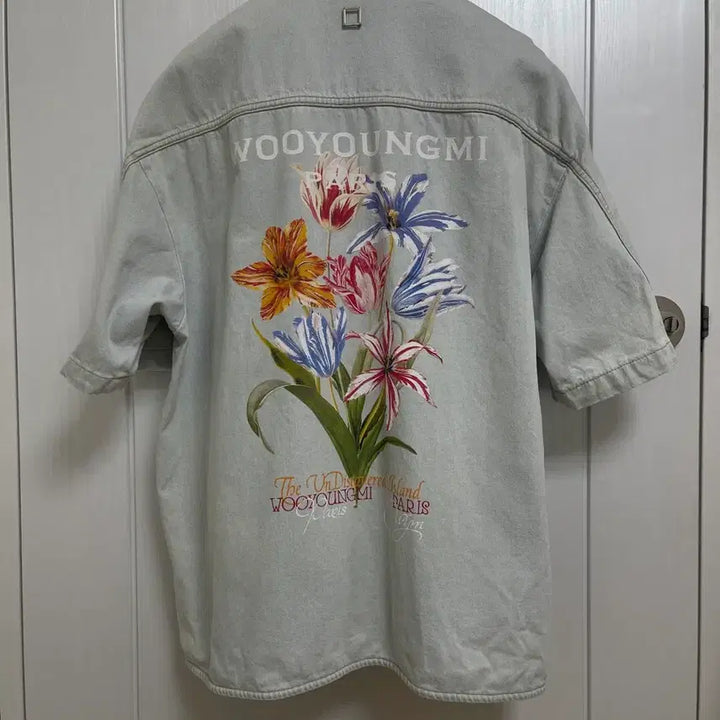 [BUNJANG] WooYoungMi Flower Denim Shirt Size 48 / 우영미 플라워 데님 셔츠 48