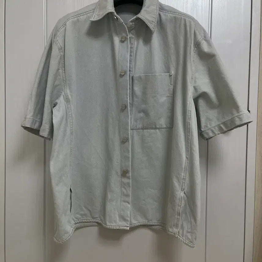 [BUNJANG] WooYoungMi Flower Denim Shirt Size 48 / 우영미 플라워 데님 셔츠 48