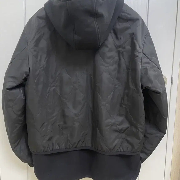 [BUNJANG] Solid Homme Black Quilted Hooded Zip-Up Jacket Size 50 / [거의 새것] 솔리드옴므 블랙 퀼팅 후드 집업 자켓 50사이즈
