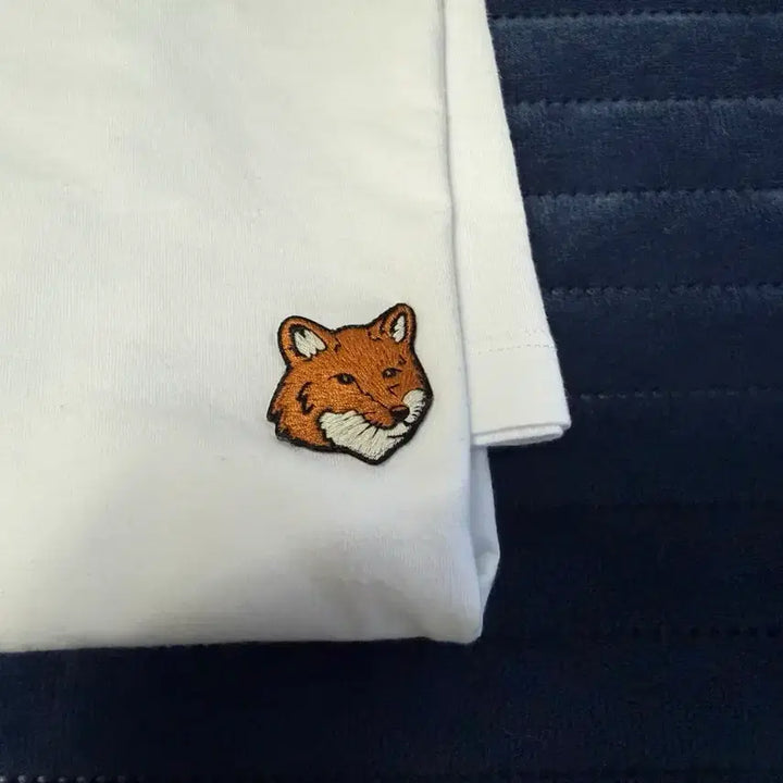 [BUNJANG] Maison Kitsuné Fox Embroidery Short Sleeve T-Shirt White XL / 메종키츠네 폭스 자수 반팔 티셔츠 화이트