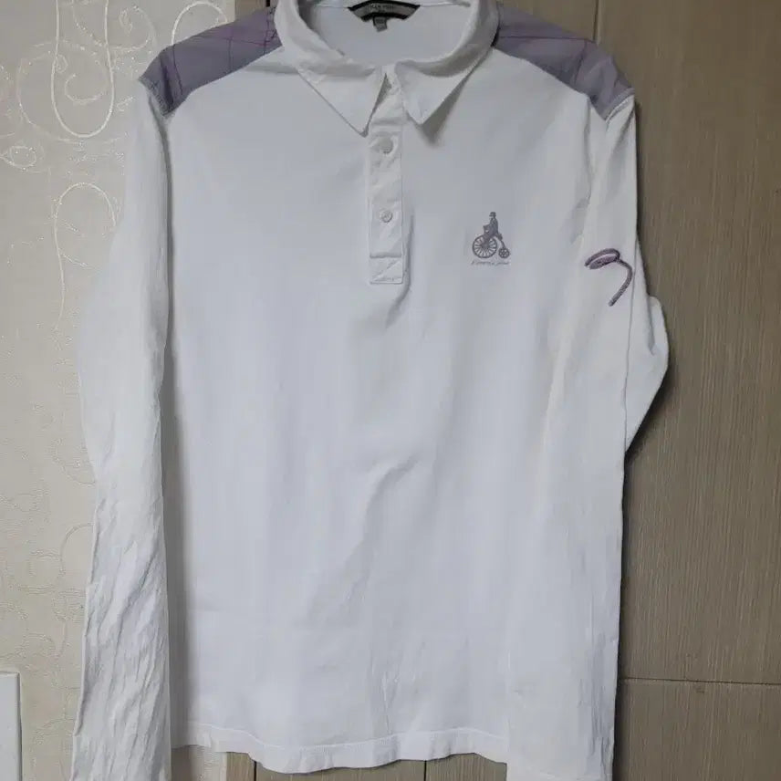 [BUNJANG] Beanpole White Long Sleeve Polo Shirt Cotton / 빈폴 화이트 긴팔 카라티 면티