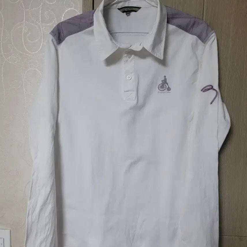 [BUNJANG] Beanpole White Long Sleeve Polo Shirt Cotton / 빈폴 화이트 긴팔 카라티 면티