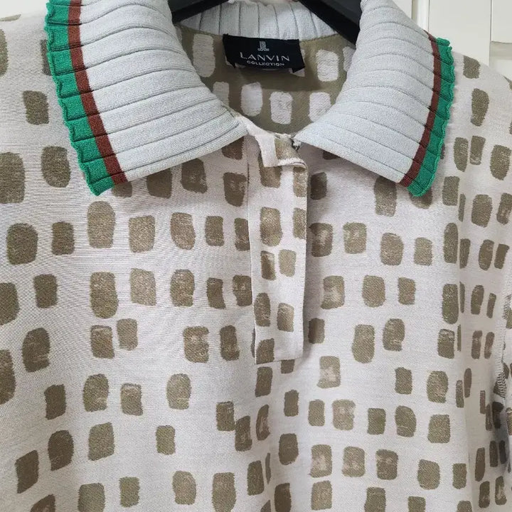 [BUNJANG] Lanvin Patterned Short-Sleeve Polo Shirt / 거의새거) 랑방 패턴 반팔 카라티