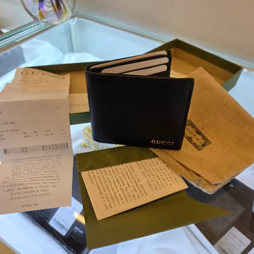 [BUNJANG] [새상품/풀구성] 구찌 로고 가죽 가이드 가 가죽 반지갑 / [새상품/풀구성] 구찌 로고 가죽 가이드 가 가죽 반지갑