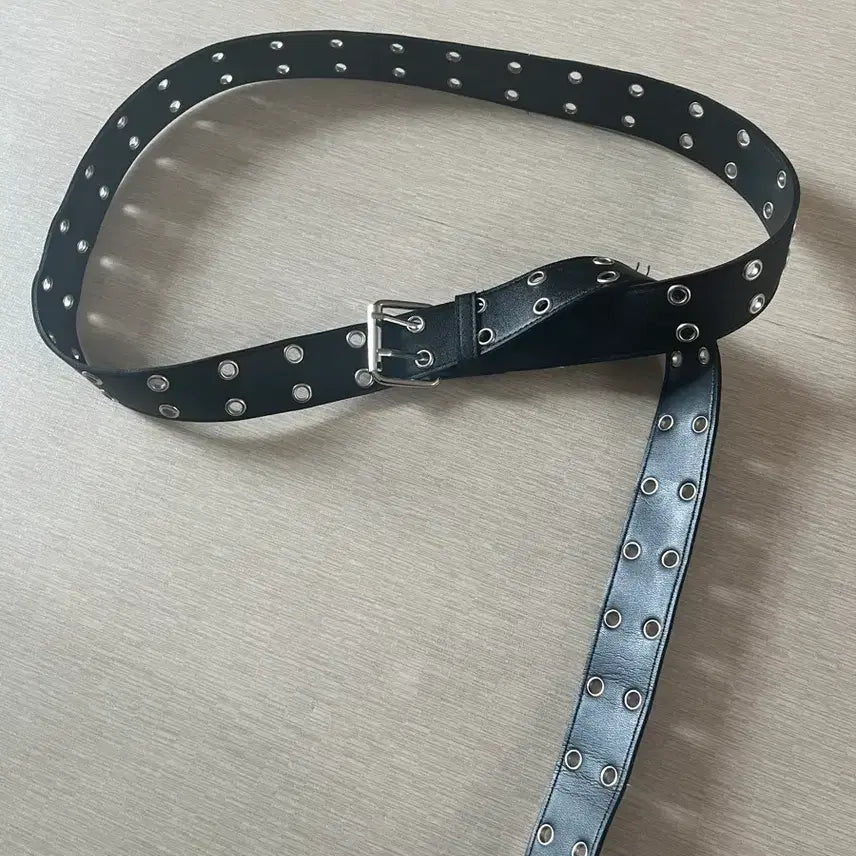 [BUNJANG] Long Double Eyelet Belt / 롱 더블 아일렛 벨트