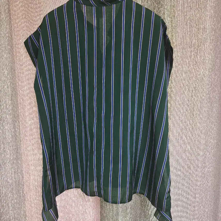 [BUNJANG] KUHO Striped Wrap Blouse / 구호 스트라이프 블라우스 66/77