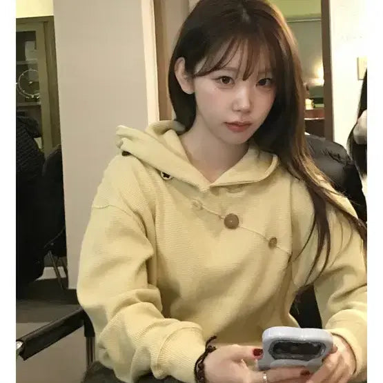 [BUNJANG] L ODD PIGGY Waffle Hoodie / [L]탄산마그네슘 와플 오디피기 후드티
