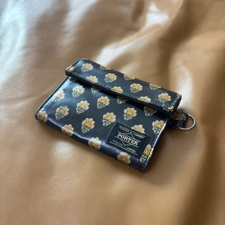 [BUNJANG] PORTER BEAMS Tanker Wallet Flower Black / PORTER BEAMS 포터 빔즈 탱커 월렛 지갑 플라워 블랙