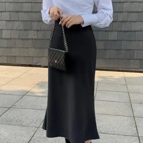 [BUNJANG] Black Long Mermaid Banding Skirt / 블랙 롱 머메이드 밴딩 스커트