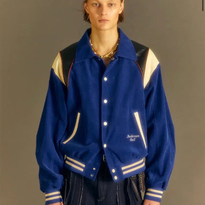 [BUNJANG] Ambush Corduroy Leather Varsity Jacket / M앤더슨벨 코듀로이 레더 바시티 자켓 판매합니다