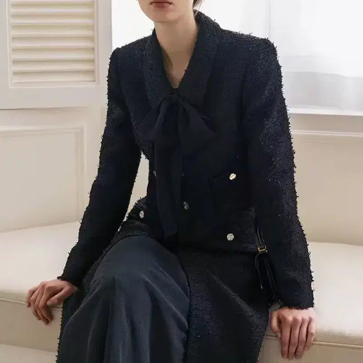 [BUNJANG] Bride And You Tweed Jacket &amp; Skirt Set - Black, Size 1 / 브라이드앤유 셋트) 트위드자켓, 스커트 1사이즈 블랙