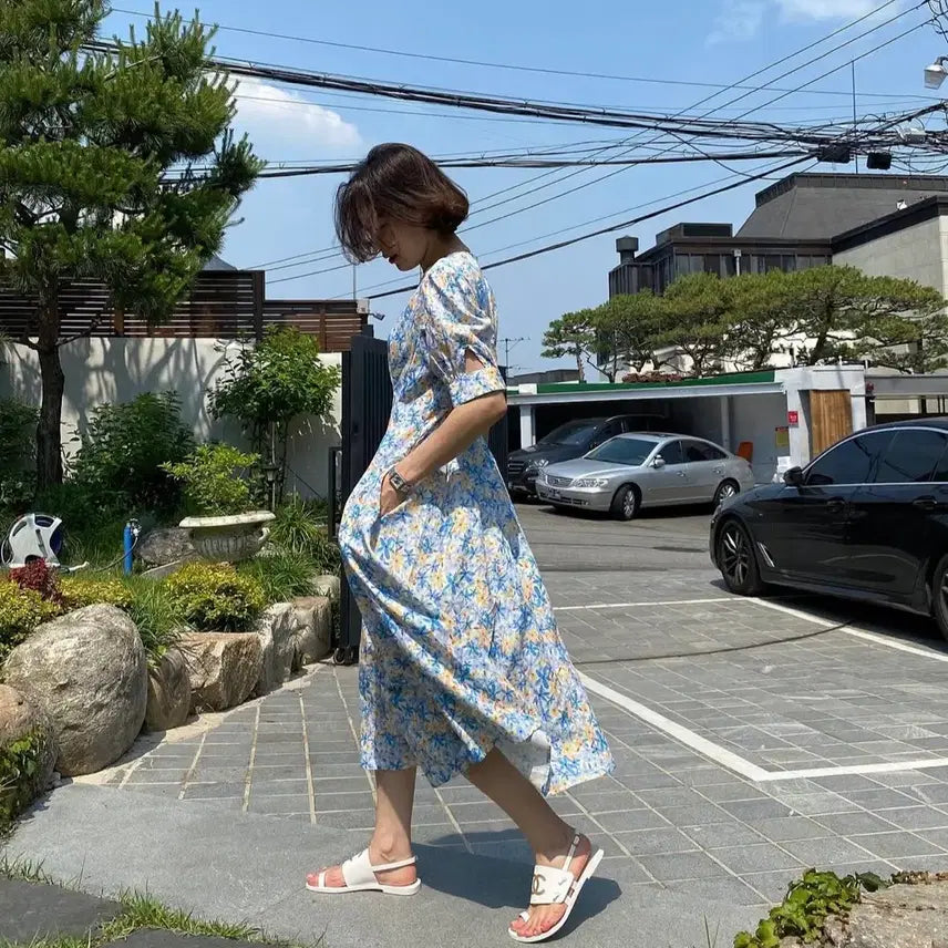 [BUNJANG] Her&amp;she Linen Blend Midi Dress / Her&amp;she 허앤쉬 원피스