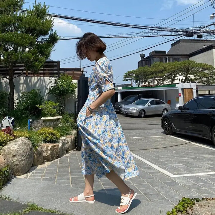 [BUNJANG] Her&amp;she Linen Blend Midi Dress / Her&amp;she 허앤쉬 원피스
