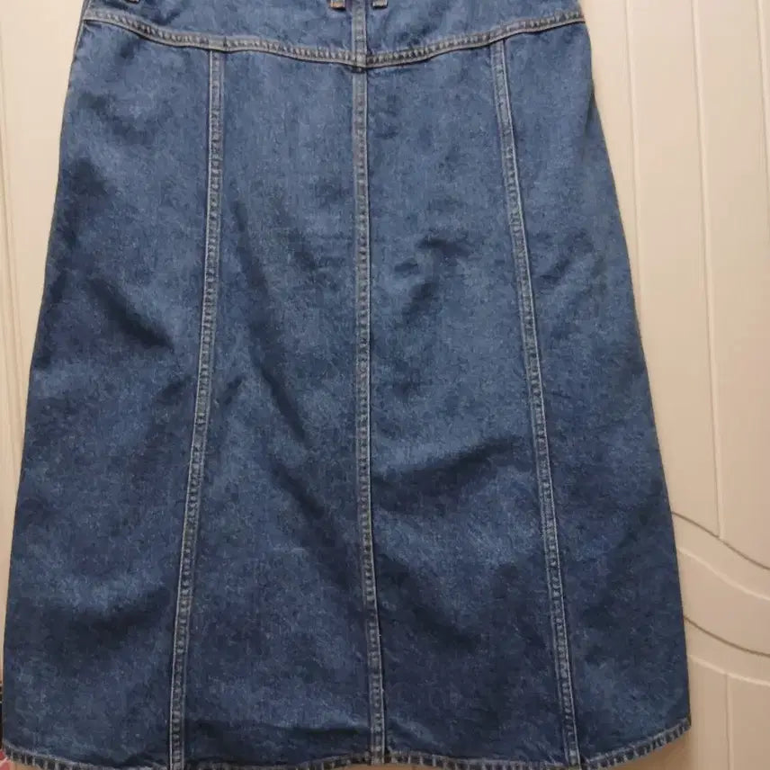 [BUNJANG] Denim A-Line Button Skirt / 청 데님 A라인 버튼 스커트