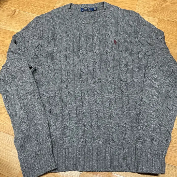 [BUNJANG] Polo Cable Knit Dark Grey L (105 Size) / 폴로 케이블니트 다크그레이 L사이즈(105사이즈)