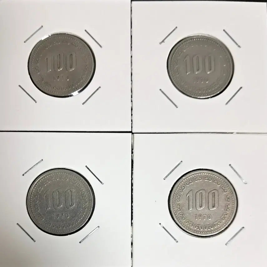 [BUNJANG] 1970 South Korean 100 Won Coin Bundle (4 coins) / 1970년 100원 사용제 4개 상태양호
