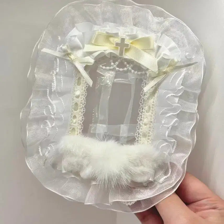 [BUNJANG] Handmade White Lace Toploader Photocard Holder / 화이트 레이스 탑꾸 탑로더 꾸미기 핸드메이드 포카홀더